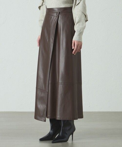 CAST:（キャストコロン）の「【着回し抜群/イージーケア】フェイクレザースカート（スカート・レディース・ブラック/ブラウン系その他5・L/S/M）」の7枚目の写真