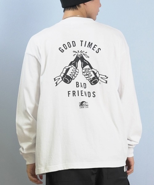 LURKING CLASS(ラーキングクラス)の「LURKING CLASS/ラーキングクラス 長袖 Tシャツ ロンT バックプリント オーバーサイズ GOOD TIMES L/S TEE ST25FTM01(Tシャツ/カットソー・メンズ・ブラック/ホワイト・L/M/XL)」の1枚目の写真