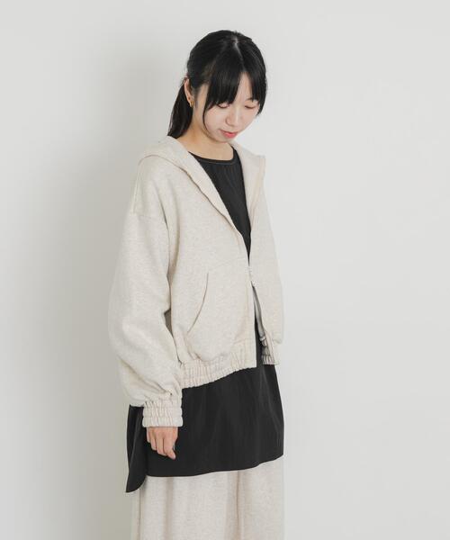 EKAL(エカル)の「ボタニルプライム裏起毛ZIPパーカー(パーカー・レディース・ホワイト系その他/ブラック・ONE)」の6枚目の写真