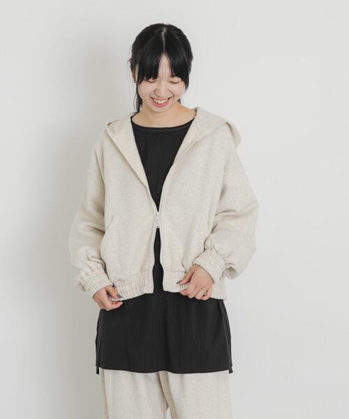 EKAL(エカル)の「ボタニルプライム裏起毛ZIPパーカー(パーカー・レディース・ホワイト系その他/ブラック・ONE)」の7枚目の写真