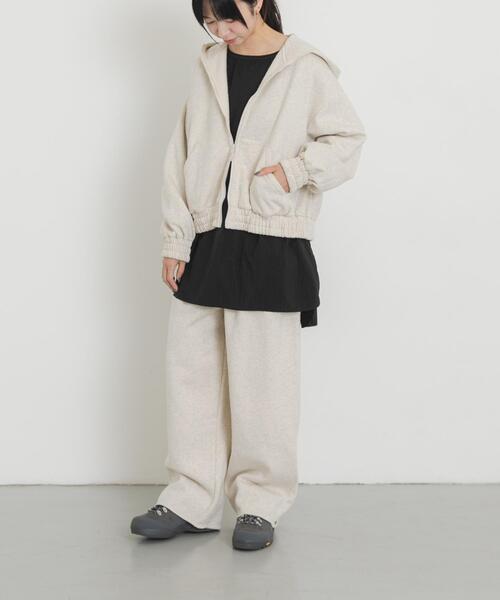 EKAL(エカル)の「ボタニルプライム裏起毛ZIPパーカー(パーカー・レディース・ホワイト系その他/ブラック・ONE)」の8枚目の写真