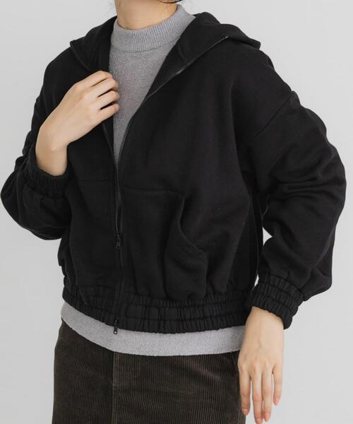 EKAL(エカル)の「ボタニルプライム裏起毛ZIPパーカー(パーカー・レディース・ホワイト系その他/ブラック・ONE)」の19枚目の写真