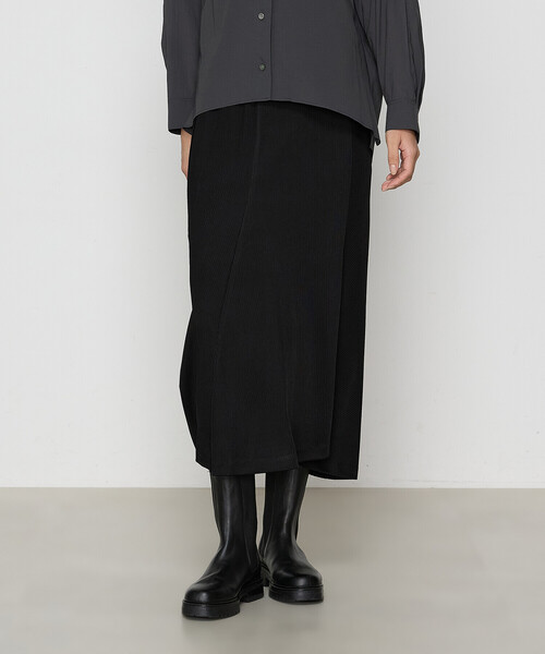 Gabardine K.T（ギャバジンケーティー）の「ハイテンション ニットコール ランダム切り替えマーメイドスカート（スカート・レディース・ブラック・7号/9号）」の5枚目の写真