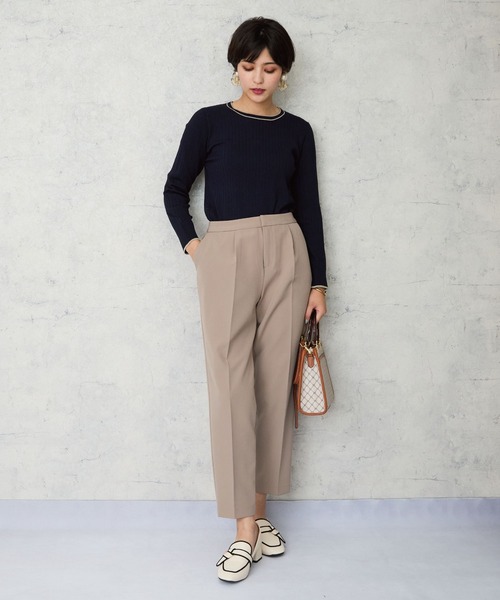 JETSET SOLO PLUS （ジェットセットソロプラス）の「【JETSET SOLO PLUS】Wクロス テーパードパンツ（その他パンツ・レディース・チャコール/ベージュ・FREE）」の3枚目の写真