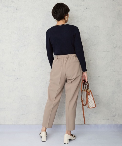 JETSET SOLO PLUS （ジェットセットソロプラス）の「【JETSET SOLO PLUS】Wクロス テーパードパンツ（その他パンツ・レディース・チャコール/ベージュ・FREE）」の4枚目の写真