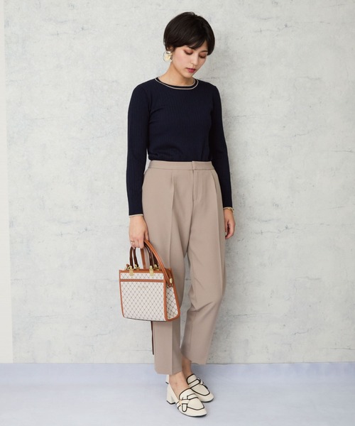 JETSET SOLO PLUS （ジェットセットソロプラス）の「【JETSET SOLO PLUS】Wクロス テーパードパンツ（その他パンツ・レディース・チャコール/ベージュ・FREE）」の5枚目の写真