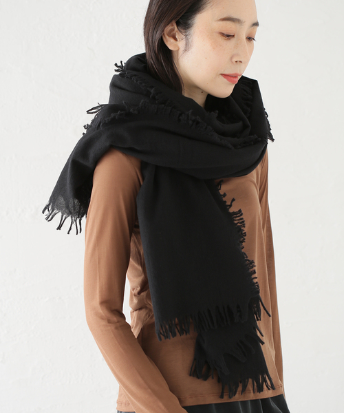 【ASAUCE MELER】ファインラムエアリーソリッドウールストール / AM25F-ST16