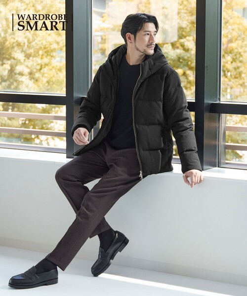 WEB限定 WARDROBE SMART】LANATEC フード ダウンジャケット（ダウン