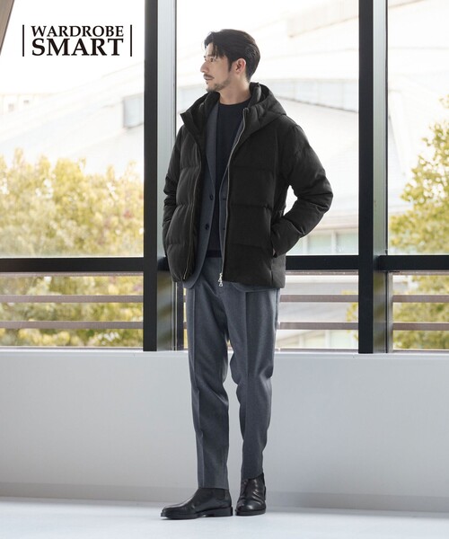 WEB限定 WARDROBE SMART】LANATEC フード ダウンジャケット（ダウン