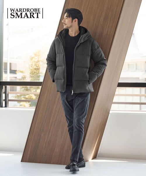 WEB限定 WARDROBE SMART】LANATEC フード ダウンジャケット（ダウン