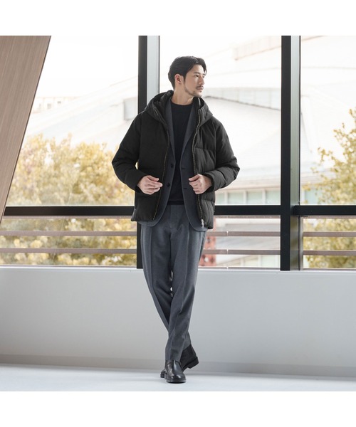 WEB限定 WARDROBE SMART】LANATEC フード ダウンジャケット(ダウン WEB限定 WARDROBE SMART】LANATEC フード ダウンジャケット(ダウン