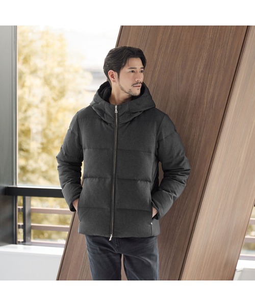 WEB限定 WARDROBE SMART】LANATEC フード ダウンジャケット（ダウン
