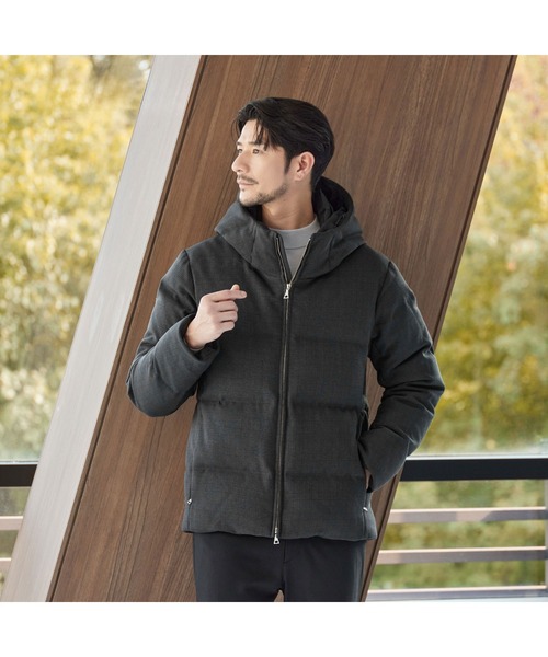 WEB限定 WARDROBE SMART】LANATEC フード ダウンジャケット（ダウン