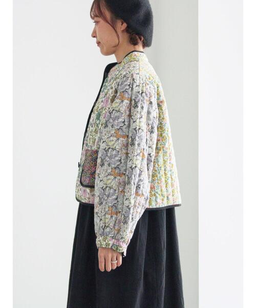 セール】【LIBERTY】パッチワークキルトジャケット（ノーカラー