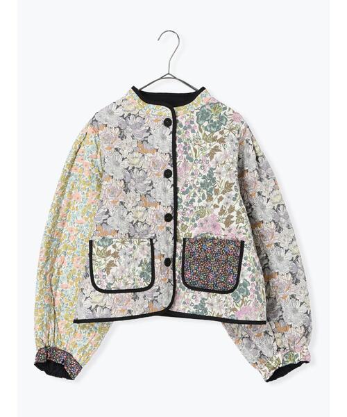 TSUHARU by Samansa Mos2（ツハルバイサマンサモスモス）の「【LIBERTY】パッチワークキルトジャケット（ノーカラージャケット・レディース・キナリ/レッド・F）」の15枚目の写真