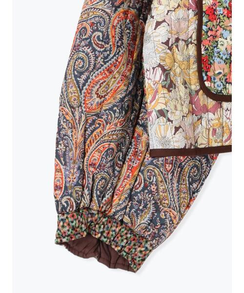 LIBERTY】パッチワークキルトジャケット（ノーカラージャケット