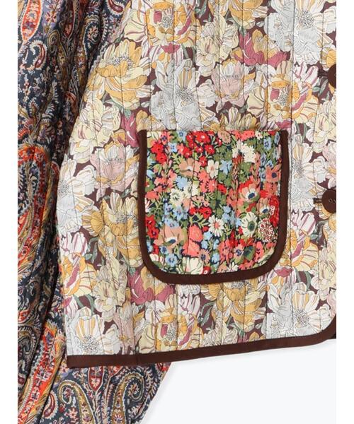 LIBERTY】パッチワークキルトジャケット（ノーカラージャケット