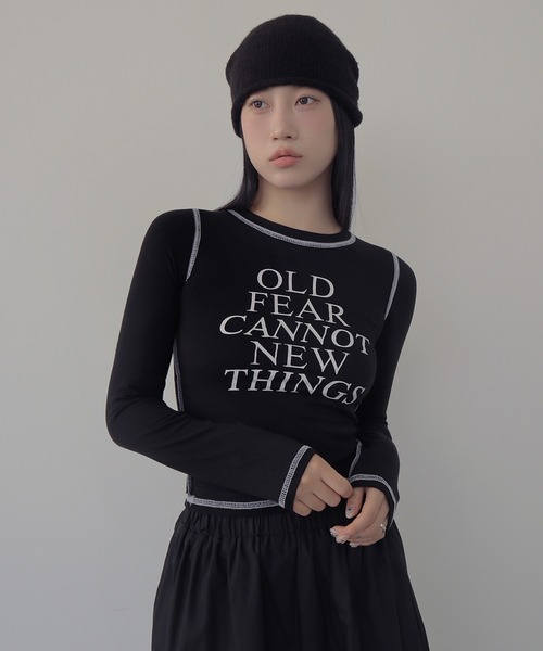 UNE MANSION(ユヌマンション)の「【2025FW新作アイテム】バイカラーオールドステッチ長袖Tシャツカットソー(Tシャツ/カットソー・レディース・ホワイト/グリーン/チャコールグレー/ブラック・FREE)」の2枚目の写真