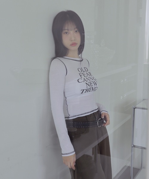 UNE MANSION(ユヌマンション)の「【2025FW新作アイテム】バイカラーオールドステッチ長袖Tシャツカットソー(Tシャツ/カットソー・レディース・ホワイト/グリーン/チャコールグレー/ブラック・FREE)」の7枚目の写真