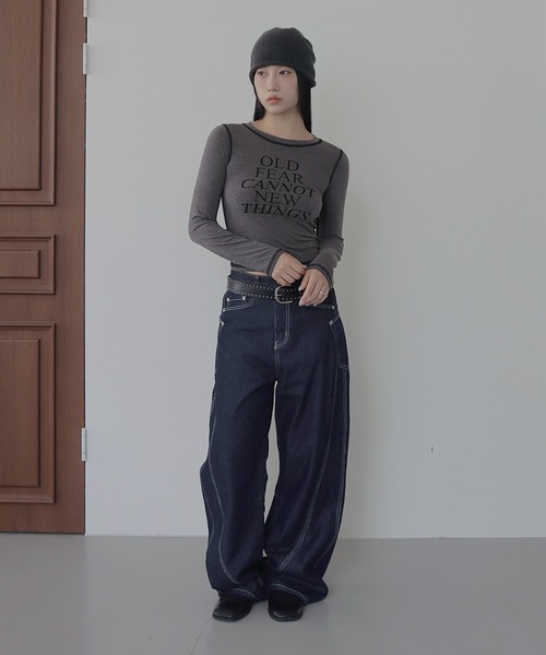 UNE MANSION(ユヌマンション)の「【2025FW新作アイテム】バイカラーオールドステッチ長袖Tシャツカットソー(Tシャツ/カットソー・レディース・ホワイト/グリーン/チャコールグレー/ブラック・FREE)」の21枚目の写真