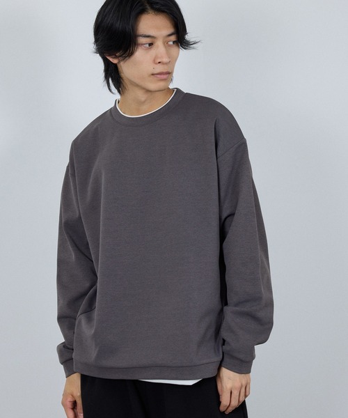 URBAN COLLECTION（アーバンコレクション）の「URBAN COLLECTION Air Smoosy 全方向ストレッチ フェイククルートレーナー（スウェット・メンズ・チャコールグレー/ブラウン/ライトグレー/パープル・XL/L/M/S）」の4枚目の写真