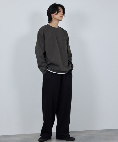 URBAN COLLECTION（アーバンコレクション）の「URBAN COLLECTION Air Smoosy 全方向ストレッチ フェイククルートレーナー（スウェット・メンズ・チャコールグレー/ブラウン/ライトグレー/パープル・XL/L/M/S）」の6枚目の写真