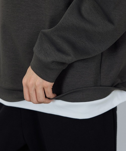 URBAN COLLECTION（アーバンコレクション）の「URBAN COLLECTION Air Smoosy 全方向ストレッチ フェイククルートレーナー（スウェット・メンズ・チャコールグレー/ブラウン/ライトグレー/パープル・XL/L/M/S）」の8枚目の写真