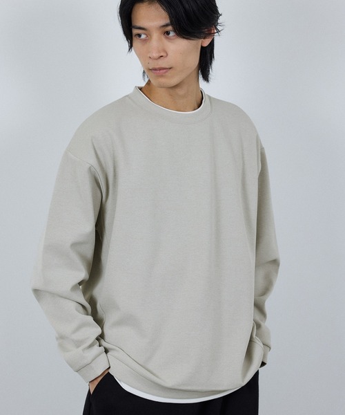 URBAN COLLECTION（アーバンコレクション）の「URBAN COLLECTION Air Smoosy 全方向ストレッチ フェイククルートレーナー（スウェット・メンズ・チャコールグレー/ブラウン/ライトグレー/パープル・XL/L/M/S）」の9枚目の写真