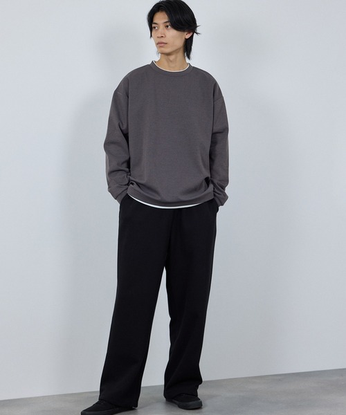 URBAN COLLECTION（アーバンコレクション）の「URBAN COLLECTION Air Smoosy 全方向ストレッチ フェイククルートレーナー（スウェット・メンズ・チャコールグレー/ブラウン/ライトグレー/パープル・XL/L/M/S）」の14枚目の写真