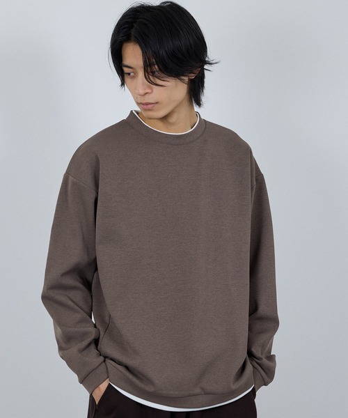 URBAN COLLECTION（アーバンコレクション）の「URBAN COLLECTION Air Smoosy 全方向ストレッチ フェイククルートレーナー（スウェット・メンズ・チャコールグレー/ブラウン/ライトグレー/パープル・XL/L/M/S）」の11枚目の写真