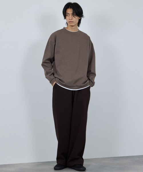 URBAN COLLECTION（アーバンコレクション）の「URBAN COLLECTION Air Smoosy 全方向ストレッチ フェイククルートレーナー（スウェット・メンズ・チャコールグレー/ブラウン/ライトグレー/パープル・XL/L/M/S）」の12枚目の写真