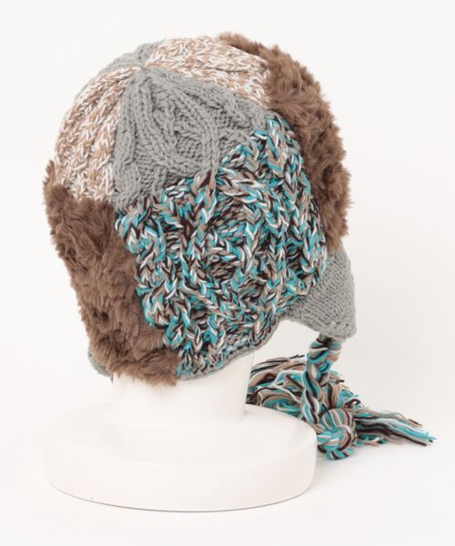 チャイハネ(チャイハネ)の「【チャイハネ】パチシェ耳付きニットキャップ(ニットキャップ/ビーニー・レディース・ベージュ・FREE)」の4枚目の写真