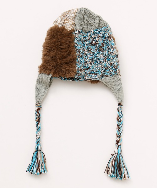 チャイハネ(チャイハネ)の「【チャイハネ】パチシェ耳付きニットキャップ(ニットキャップ/ビーニー・レディース・ベージュ・FREE)」の1枚目の写真