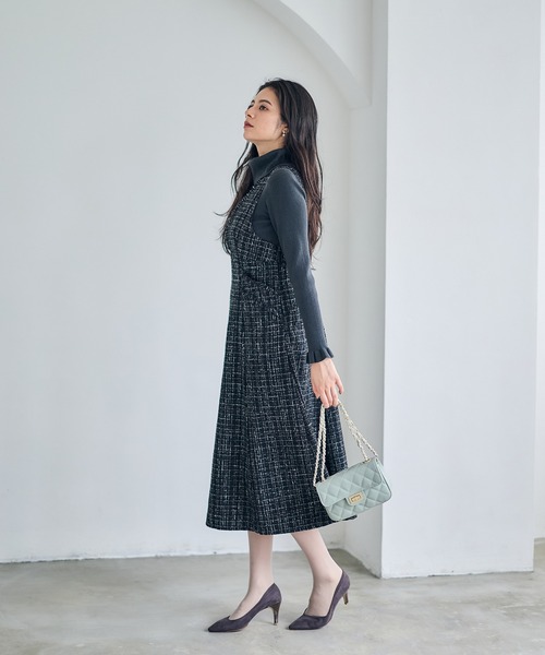 セール】フリンジツイードフレアジャンスカ（ワンピース）｜12Twelve