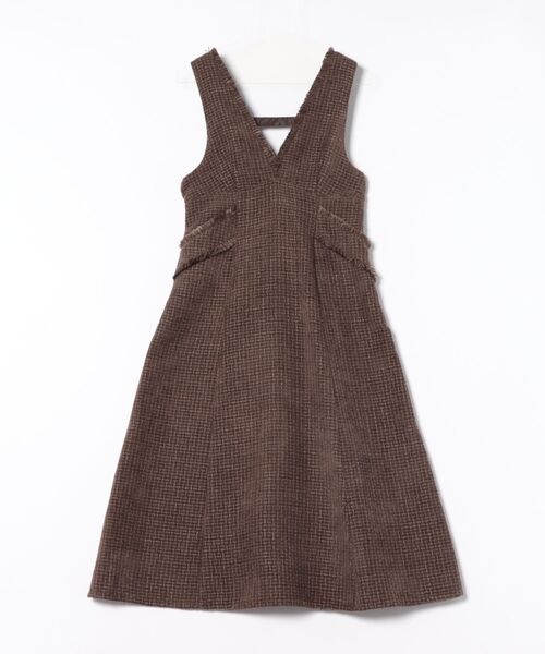 12Twelve Agenda（トゥエルブ　アジェンダ）の「フリンジツイードフレアジャンスカ（ワンピース・レディース・ブラウン/ブラック/グレイッシュベージュ・M）」の19枚目の写真