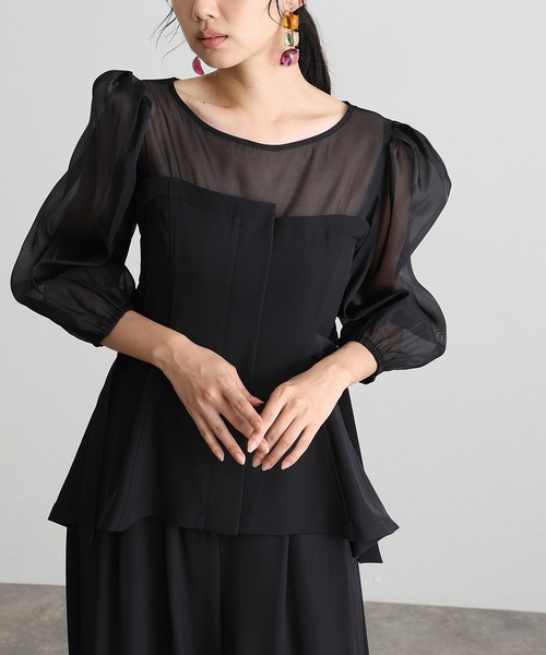 atlo(アトロ)の「セットアップ パンツドレス 結婚式 二次会&ワイド ルーズセパレートパンツセットクルーネック背面ゴムビスチェセレモニー フォーマル ロング丈 オケージョンドレス お呼ばれ 同窓会 成人式 (パンツドレス・レディース・チャコール/ベージュ/ブラック/ブラック系その他・M)」の17枚目の写真
