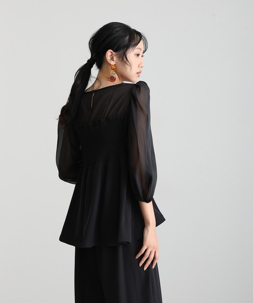 atlo(アトロ)の「セットアップ パンツドレス 結婚式 二次会&ワイド ルーズセパレートパンツセットクルーネック背面ゴムビスチェセレモニー フォーマル ロング丈 オケージョンドレス お呼ばれ 同窓会 成人式 (パンツドレス・レディース・チャコール/ベージュ/ブラック/ブラック系その他・M)」の20枚目の写真