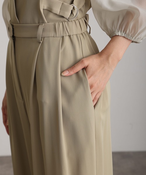 atlo(アトロ)の「セットアップ パンツドレス 結婚式 二次会&ワイド ルーズセパレートパンツセットクルーネック背面ゴムビスチェセレモニー フォーマル ロング丈 オケージョンドレス お呼ばれ 同窓会 成人式 (パンツドレス・レディース・チャコール/ベージュ/ブラック/ブラック系その他・M)」の16枚目の写真