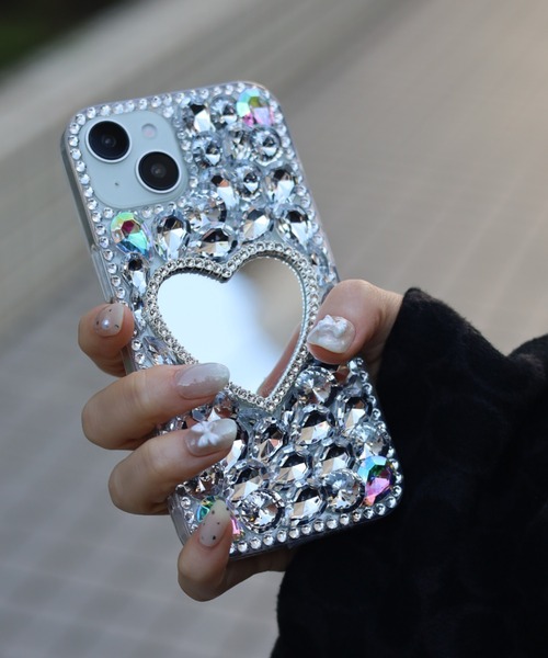 セール】キラキラ ストーン ミラー iPhone ケース 13/14.13Pro.14Pro
