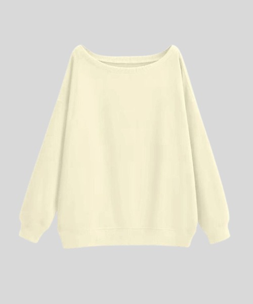 SPIGA(スピーガ)の「オフショルダースウェットトップス(スウェット・レディース・ホワイト/ライトグレー/ボルドー/ダークグレー/ネイビー/オフホワイト/グレー/ブラック・MEDIUM/LARGE/X-LARGE)」の2枚目の写真