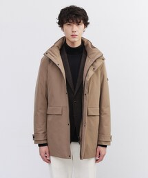 新品 タケオキクチ 700フィルパワー フランス産 ダウンコート M カーキ 【J41660】 THE SHOP TK 秋冬 コート フード フレンチダウン メンズ 735フィルパワーコンビ ダウンブルゾン（ダウンジャケット⁄コート