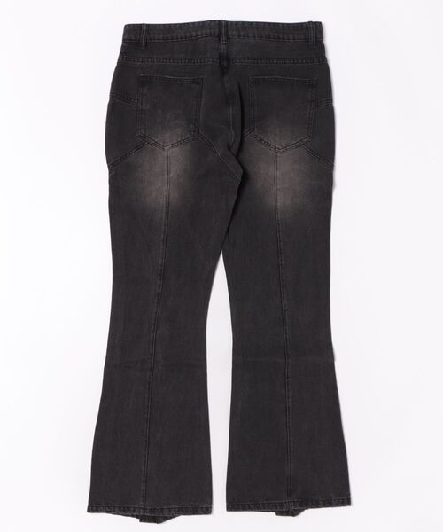 B.I.D.(ビーアイディー)の「《ZIP-FLARE WIDE DENIM》(デニムパンツ・メンズ・ブラック・LARGE)」の2枚目の写真
