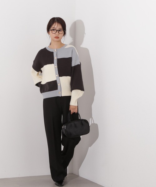 N.（N. Natural Beauty Basic）（エヌエヌナチュラルビューティーベーシック）の「カラーブロッキングカーディガン（カーディガン/ボレロ・レディース・グレー系その他/ブラウン系その他/ピンク系その他・MEDIUM）」の17枚目の写真