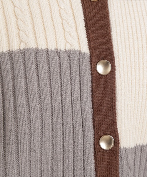 N.（N. Natural Beauty Basic）（エヌエヌナチュラルビューティーベーシック）の「カラーブロッキングカーディガン（カーディガン/ボレロ・レディース・グレー系その他/ブラウン系その他/ピンク系その他・MEDIUM）」の8枚目の写真