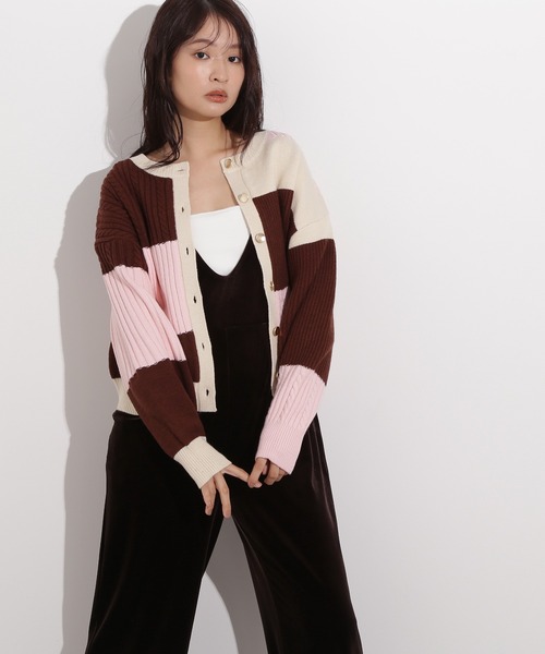 N.（N. Natural Beauty Basic）（エヌエヌナチュラルビューティーベーシック）の「カラーブロッキングカーディガン（カーディガン/ボレロ・レディース・グレー系その他/ブラウン系その他/ピンク系その他・MEDIUM）」の11枚目の写真