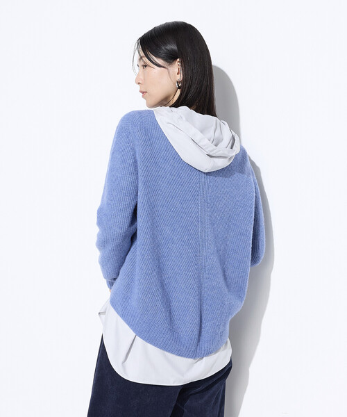 Gabardine K.T（ギャバジンケーティー）の「ウールタムヤーン  マシュマロニット（ニット/セーター・レディース・ブルー/キナリ/ネイビー/グレー・9号）」の5枚目の写真