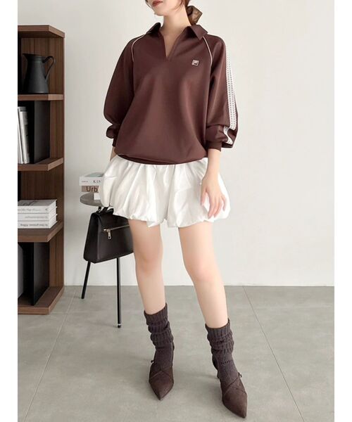 dazzlin（ダズリン）の「【FILA別注】シャツカラーカットプルオーバー（Tシャツ/カットソー・レディース・オフホワイト/ネイビー/ブラウン・FREE）」の11枚目の写真