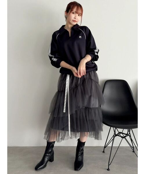 dazzlin（ダズリン）の「【FILA別注】シャツカラーカットプルオーバー（Tシャツ/カットソー・レディース・オフホワイト/ネイビー/ブラウン・FREE）」の15枚目の写真