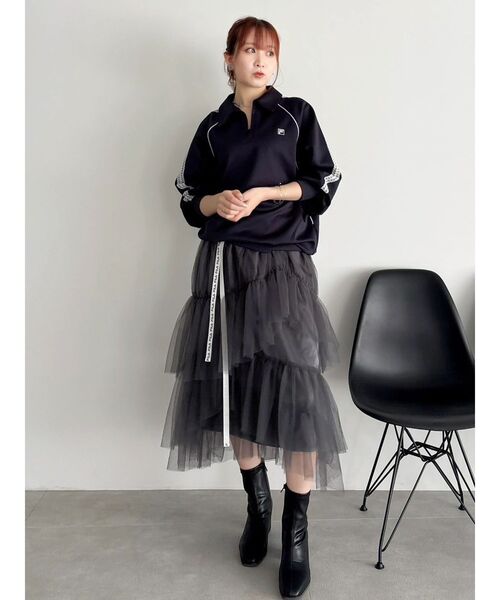 dazzlin（ダズリン）の「【FILA別注】シャツカラーカットプルオーバー（Tシャツ/カットソー・レディース・オフホワイト/ネイビー/ブラウン・FREE）」の16枚目の写真