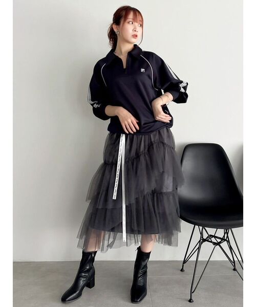 dazzlin（ダズリン）の「【FILA別注】シャツカラーカットプルオーバー（Tシャツ/カットソー・レディース・オフホワイト/ネイビー/ブラウン・FREE）」の18枚目の写真